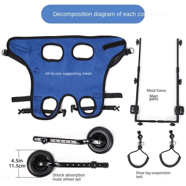 Justerbar hundrullstol Mobility Aid Trolley S S