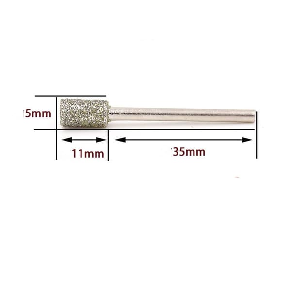 10 st sliphuvud diamantbelagd cylindertyp