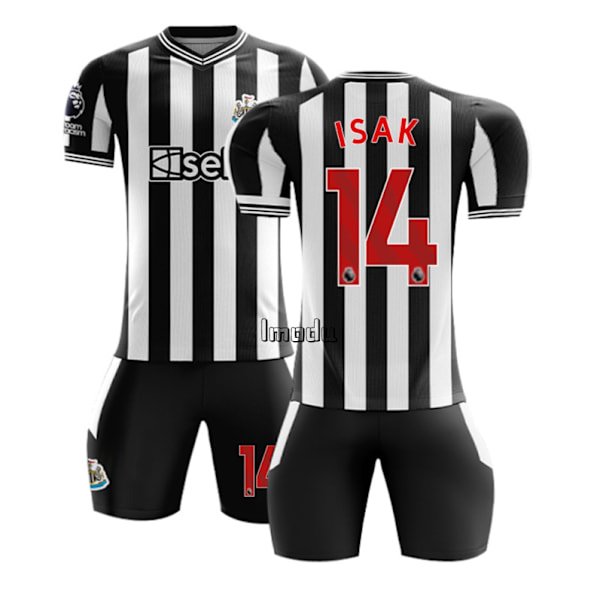 Newcastle United Hemmafotbollströja för Vuxna 2023-2024 Nr 14 Isak (tröja + shorts) S