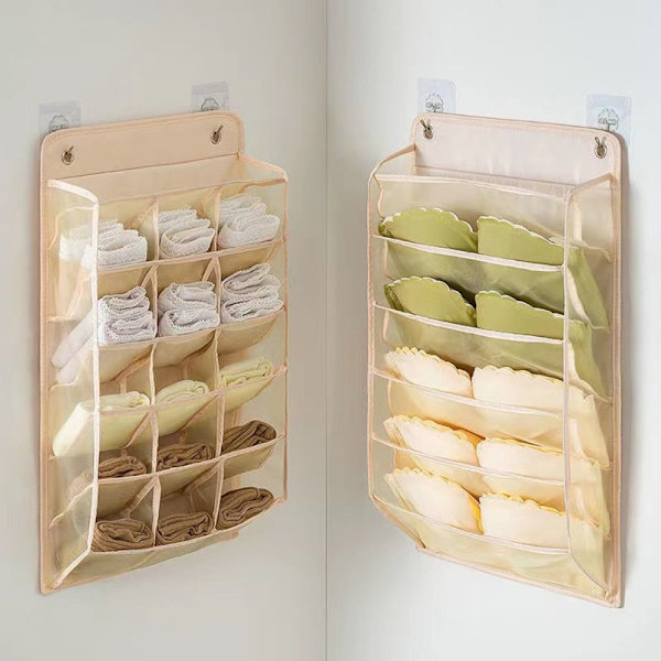 Riippuva Organizer Alusvaatteiden säilytyslaukku BEIGE RIIVIVARSIIN beige for bra-for bra