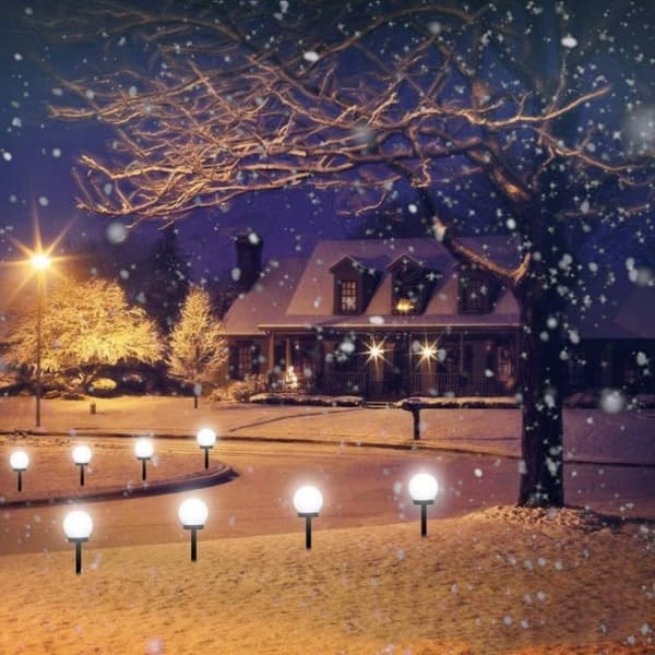2stk Garden Globe Lamper Solar Light HVIT LYS HVIT LYS white light