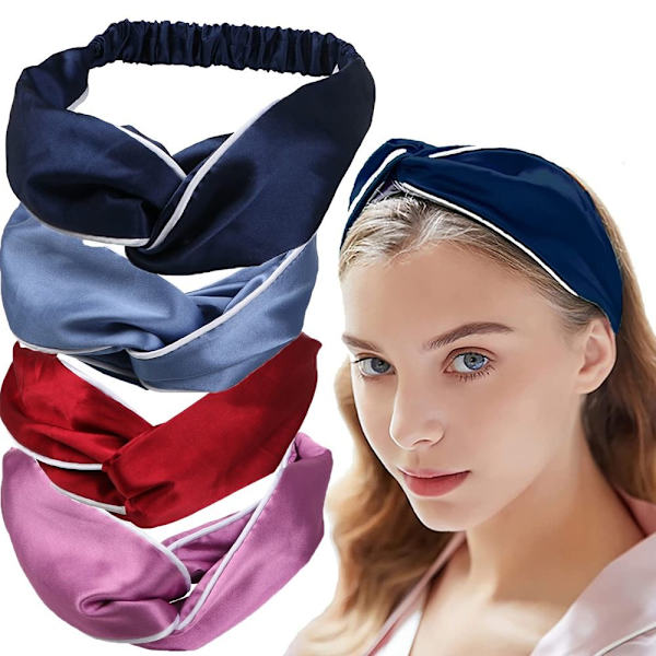Twist hårbånd til makeup BLÅ Blue