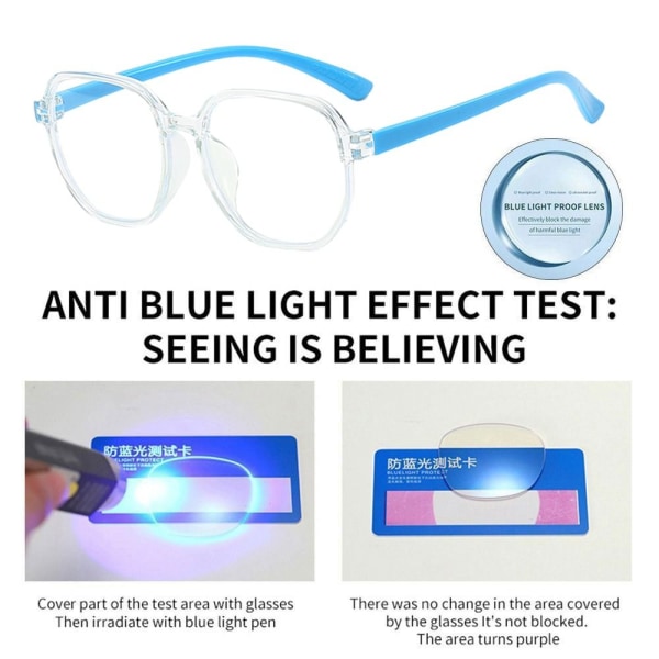 Lasten Anti-Blue Light Glasses Pyöreät silmälasit MUSTA Black