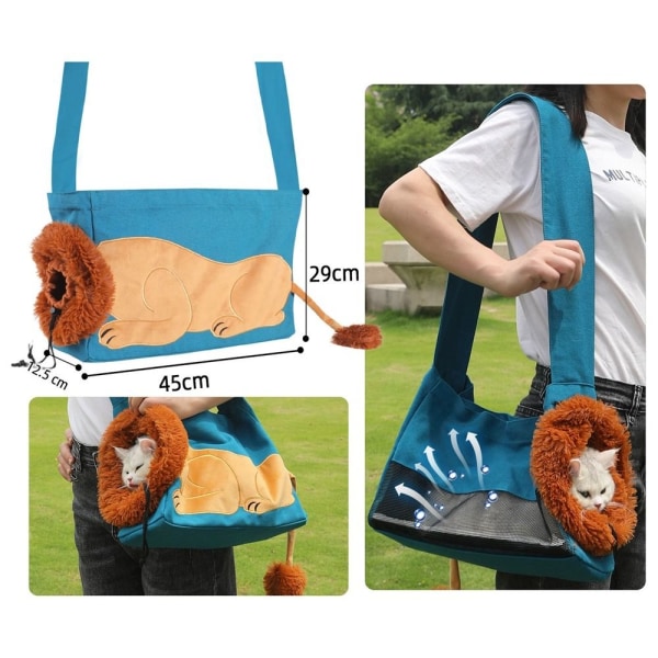 Cat Carry Bag Pet Rugsäck BLÅ L blue L
