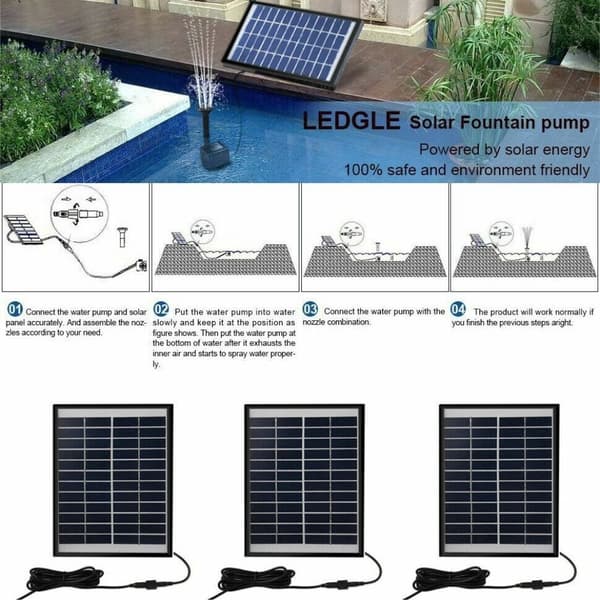 Solar Vannpumpe Solar Panel Powered Water Fountain Pool