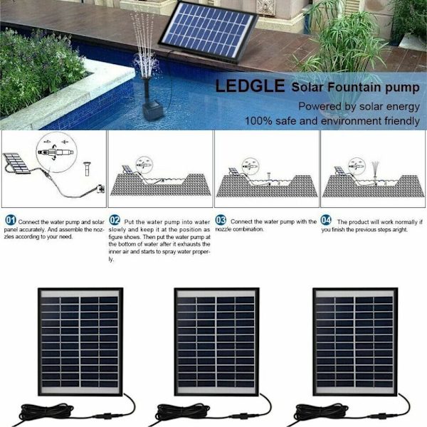 Solvattenpump Solpanelsdriven vattenfontänpool