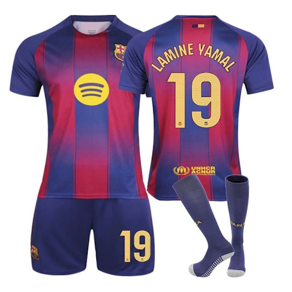2025-2026 Barcelona Hjemmebane børnefodboldtrøje nr. 19 Yamal 28
