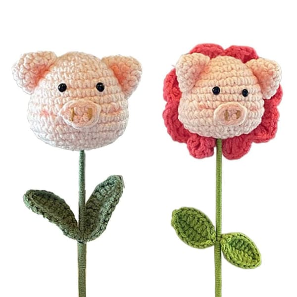 Handstickad Blomgris Flätad Blomma STIL 1 STIL 1 Style 1