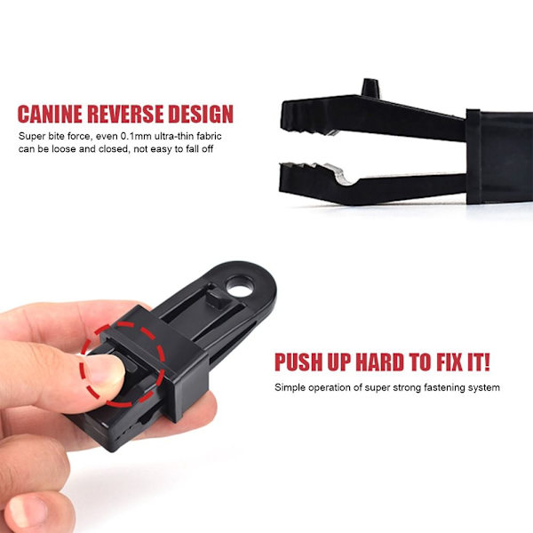 Tarp Clip Vindrep Spänne SVART 5ST 5ST Black 5Pcs-5Pcs