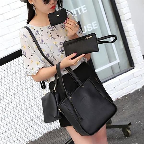 4st/ set Crossbody-väskor Damväska Set MÖRKGRÅ dark gray