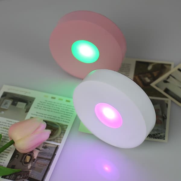 3 stk LED-lys Display Base Rund Display Stand Træholdere 3pcs
