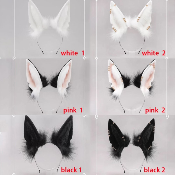 Wolf Ears Hovedbeklædning Lolita Pandebånd HVID 2 2 white 2-2