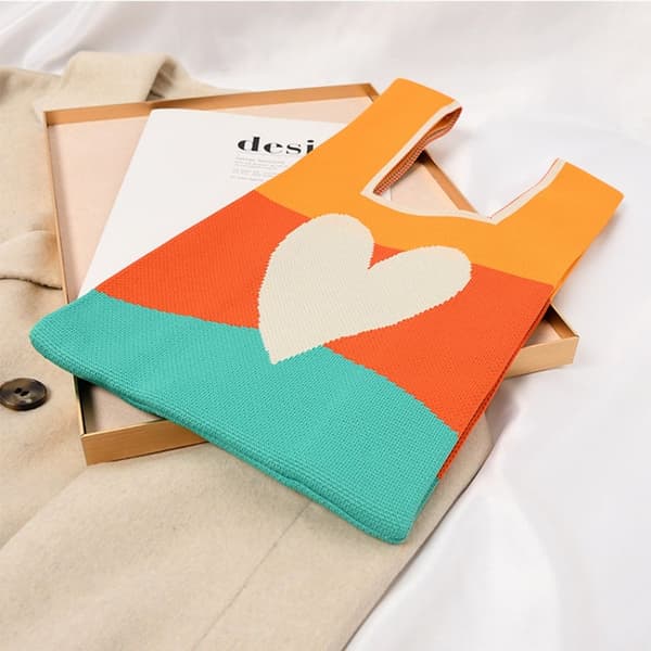 Knit Handbag Kangaskassi VIHREÄ green