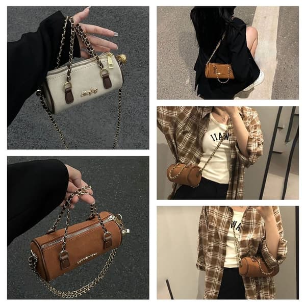 Cylinderväska Handväska BRUN brown
