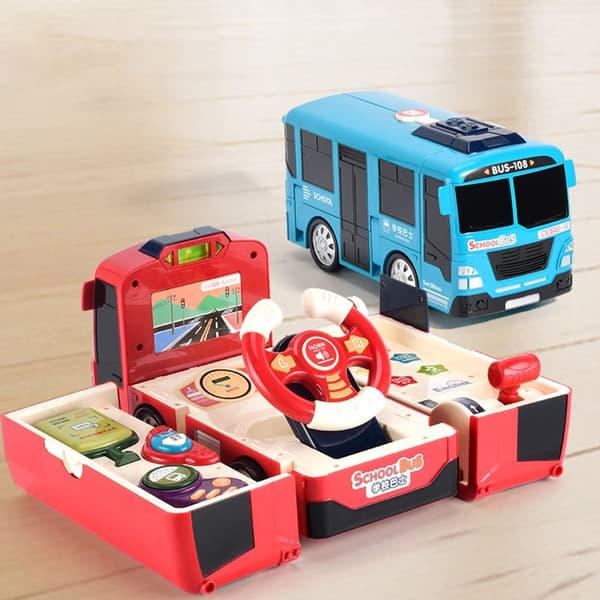 Rattbuss Tröghet Bussleksak BLÅ blue