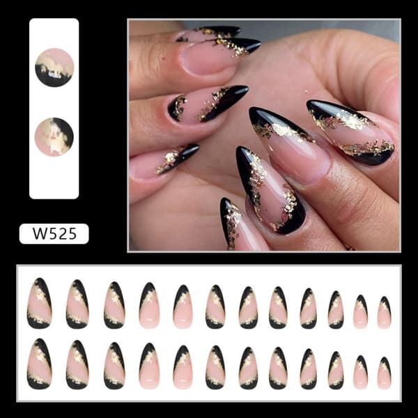 24stk False Nails Long Mandel W537 W537 W537