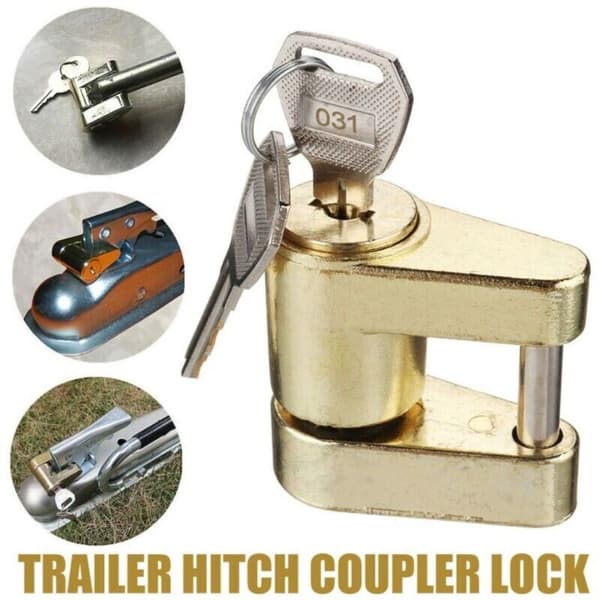 Trailer Anti-Theft Lock Trailer Coupler Lock GULD Gold