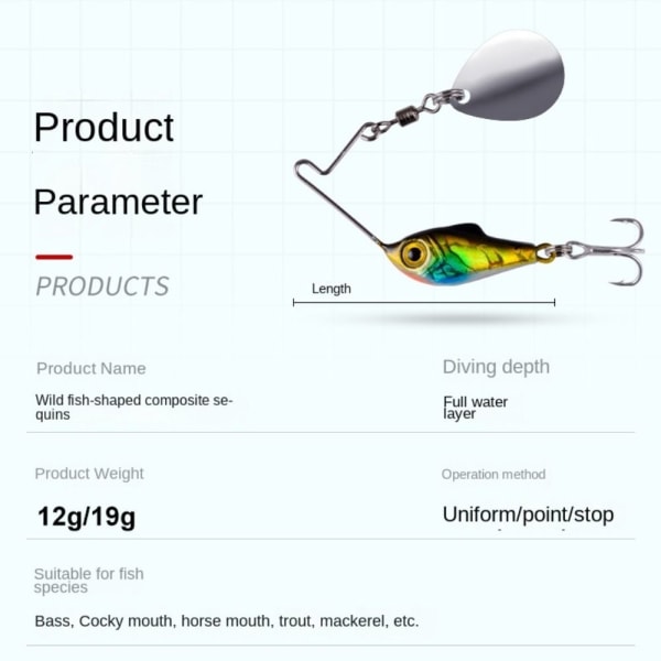 Metall fiskebete VIB Lure 12GD D 12gD