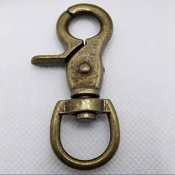 2 st Metall Snap Hook Dragspännen BRONS Bronze