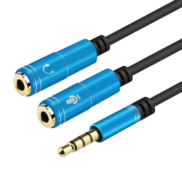 2 Stk Lydkabel Audio Adapter Kabel BLÅ Blue