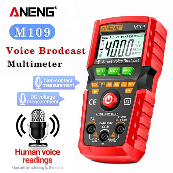 Digital Multimeter Multimetro Meter RØD Red