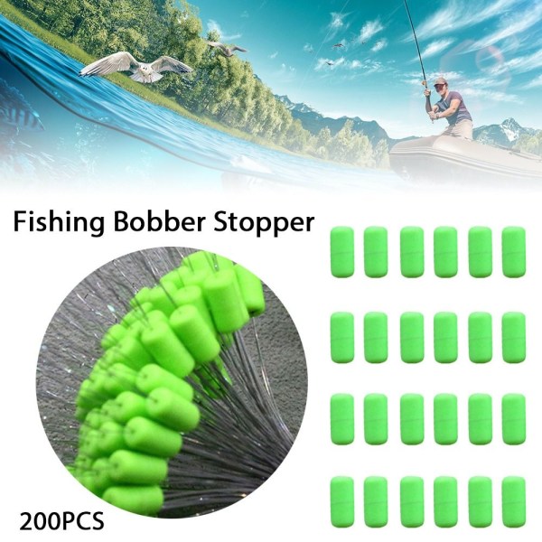 200 stk Fishing Bobber Stopper Rubber Bean L L