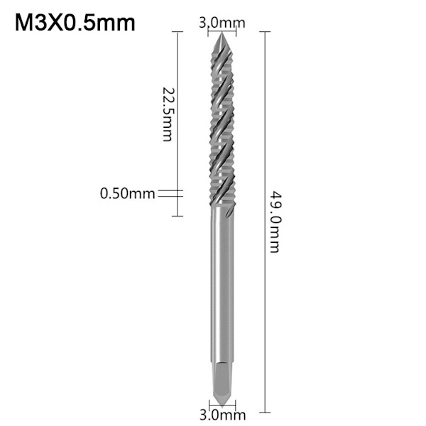 Tappborr Skaft Tappborrkronor M3X0.5SPIRAL SPIRAL M3X0.5spiral