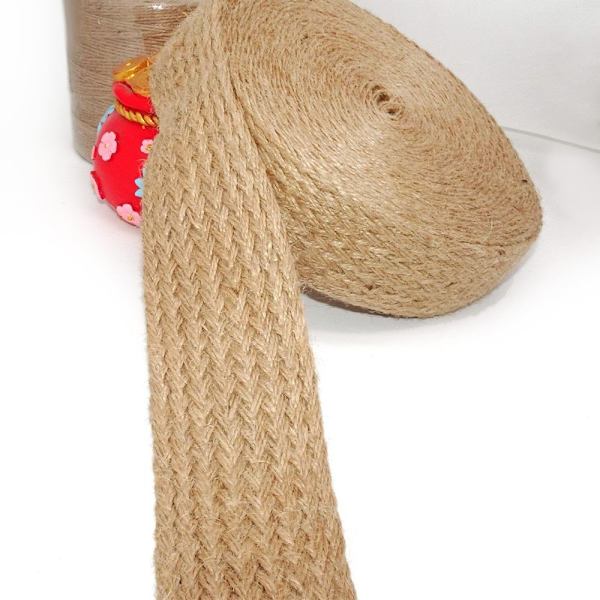 Flätat säckbandsrep Jute-rep 4CM 4cm