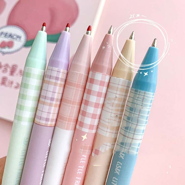 6 STK/ SET Kulspetspenna Rollerball Penna Gelpennor 6PCS/SET