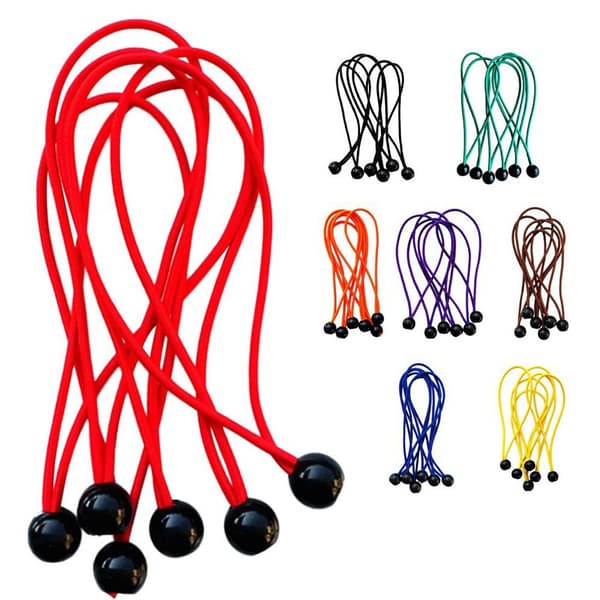 5 st Elastisk Rep Boll Bungee Snöre SVART Black