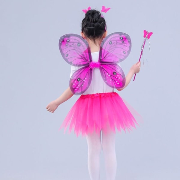 Barnkostymrekvisita Butterfly Wings set RÖDA 3 STK/ SET 3 Red 3 pcs/set-3 pcs/set