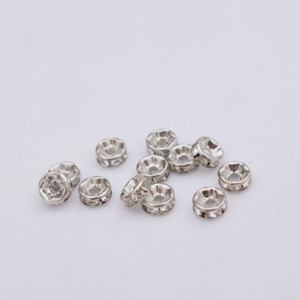 300stk Rondelle Perler Rhinestones Beads Spacer Beads