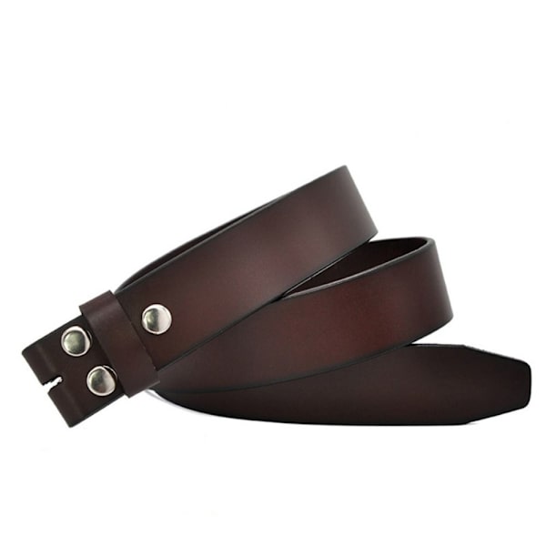 Äkta läderbälte utan spänne Gördel MÖRKBRUNT 130CM dark brown 130cm