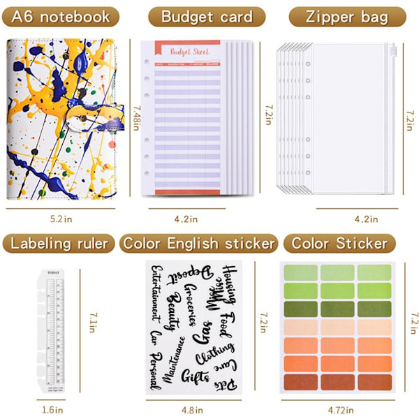 Budget Binder Money Organizer käteiselle B-ONLY SHELL B-ONLY SHELL B-only shell