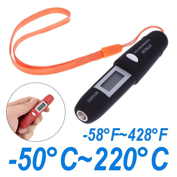 Digital infraröd termometer Penna termometer SVART Black