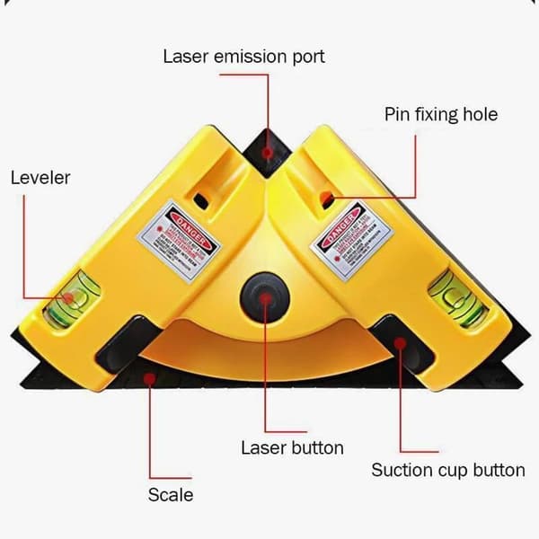 Square Laser Level Laser Tool RÖD Red