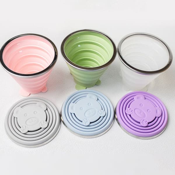 Silikon sammenleggbare kopper kaffekopper LILLA purple