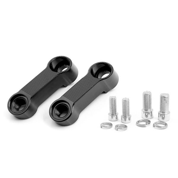 2PCS Backspeglar Förlängning Riser Förläng Adapterfäste black