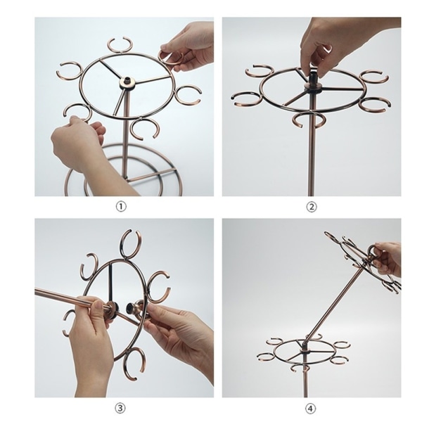 Vinglas Flight Server Stand Glasögon Display Tree Stenware Bronze Double Layers-Double Layers