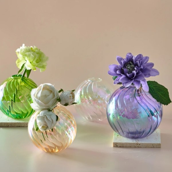 Innvendig glassvase Iriserende ballvaser LILLA L L purple L-L