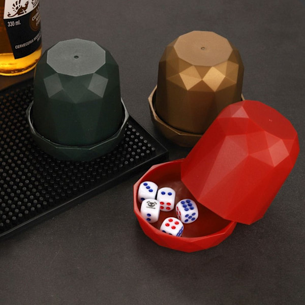 1 kpl Dice Cup Noppasäiliö TUMMAVIHREÄ TUMMAVIHREÄ dark green
