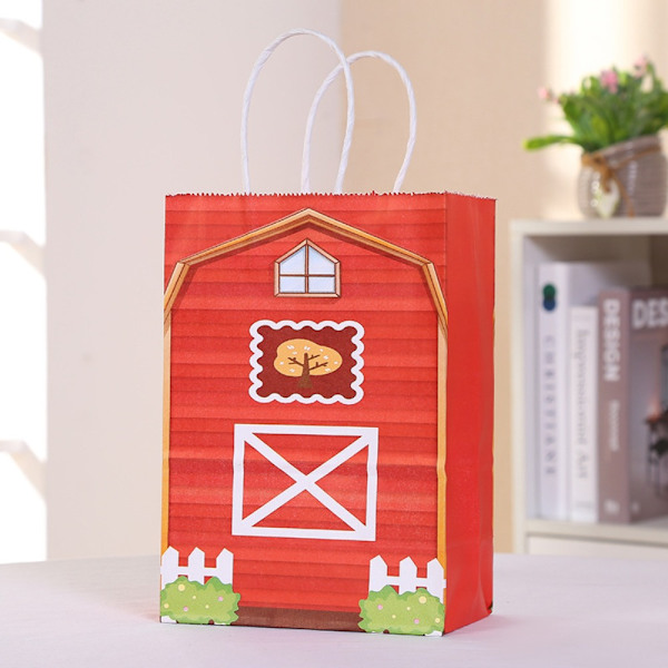 6ST Presentpapperspåsar Presentpapper RÖTT HUS RÖTT HUS Red house