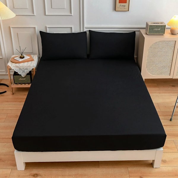 King Size Sheets Fitted Sheet HVIT White