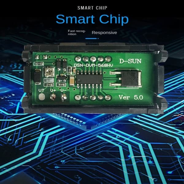 5-pakning Digitalt Mini Voltmeter Spenningsdisplay LED-displaypanel