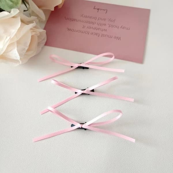 Bowknot Hårklämmor Rosett Hårnål VIT 2ST 2ST White 2pcs-2pcs