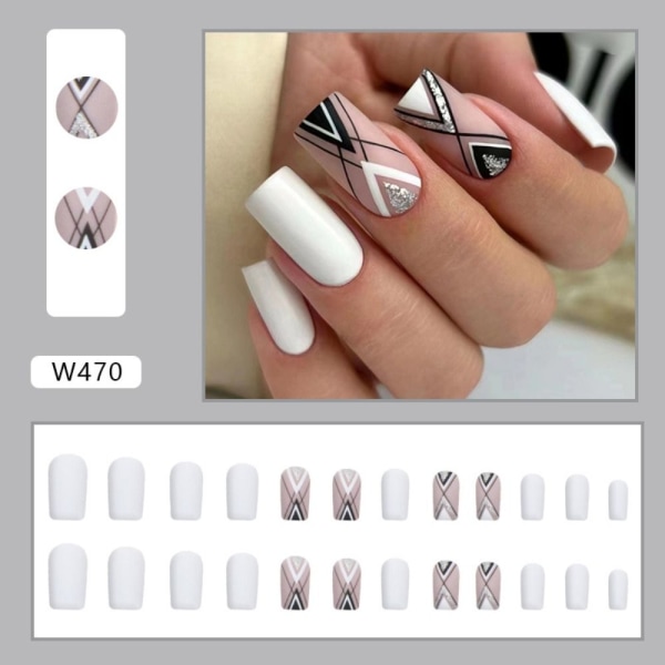 24st False Nails Long Square W470 W470 W470