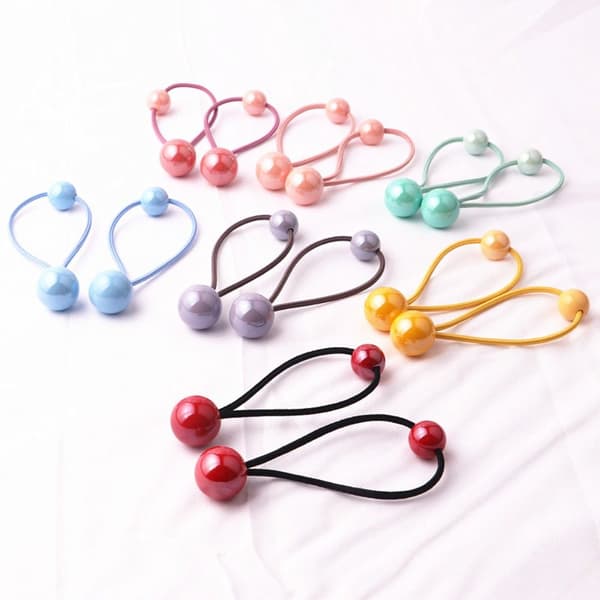 2st Hårband med bollar Bubble Scrunchie GRÖN 2ST 2ST Green 2pcs-2pcs