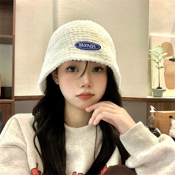 Neulottu Bucket Hat Fisherman's Cap VALKOINEN white