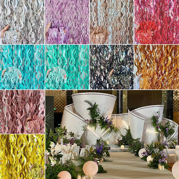 Tinsel Folio Fringe Verho GOLD gold