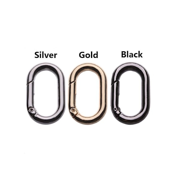 5stk Fjær Ovale Ringer Veske Beltespenner GULL 25MM Gold 25mm